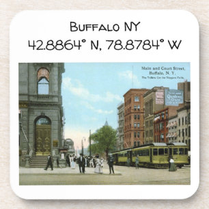 Dessous-de-verre Carte Buffalo NY Coordonnées Style Vintage