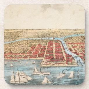 Dessous-de-verre CARTE : CHICAGO, c1857