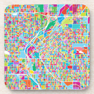 Dessous-de-verre Carte colorée de Denver