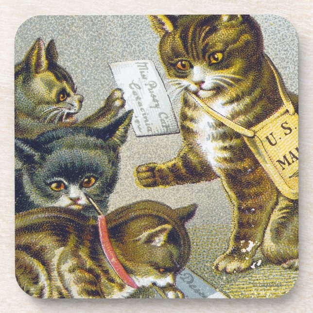 Dessous-de-verre Carte commerciale de fil, 1880 (Devant)