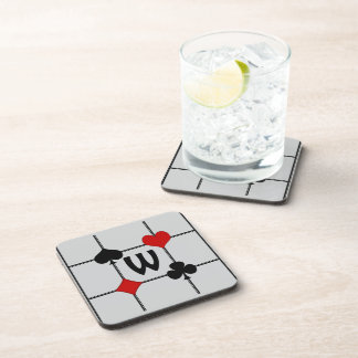 Dessous-de-verre Carte de jeu Art Déco Convient v2 Monogrammé