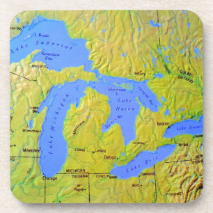 Dessous-de-verre Carte de la conception de Great Lakes