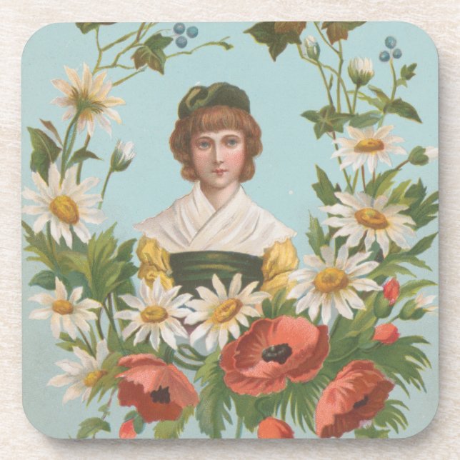 Dessous-de-verre Carte de la Saint-Valentin allemande rétro kitsch, (Devant)