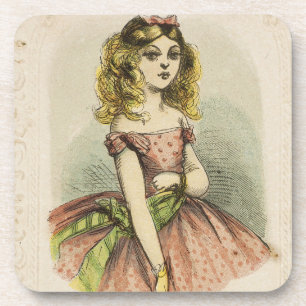 Dessous-de-verre Carte de la Saint-Valentin romantique rétro, 19e s