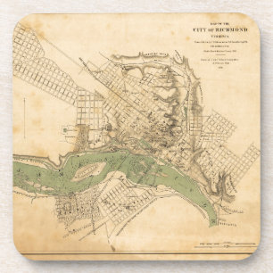 Dessous-de-verre Carte de la ville de Richmond, la Virginie