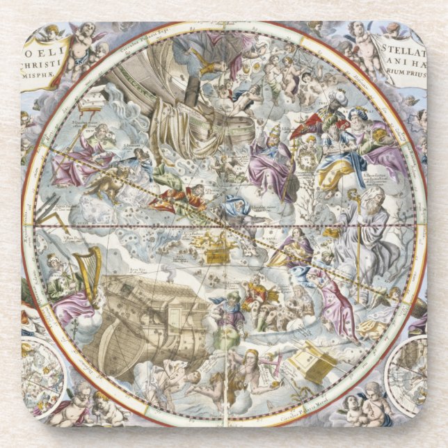 Dessous-de-verre Carte des constellations chrétiennes comme (Devant)