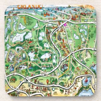 Dessous-de-verre Carte du dessin animé Orlando Florida