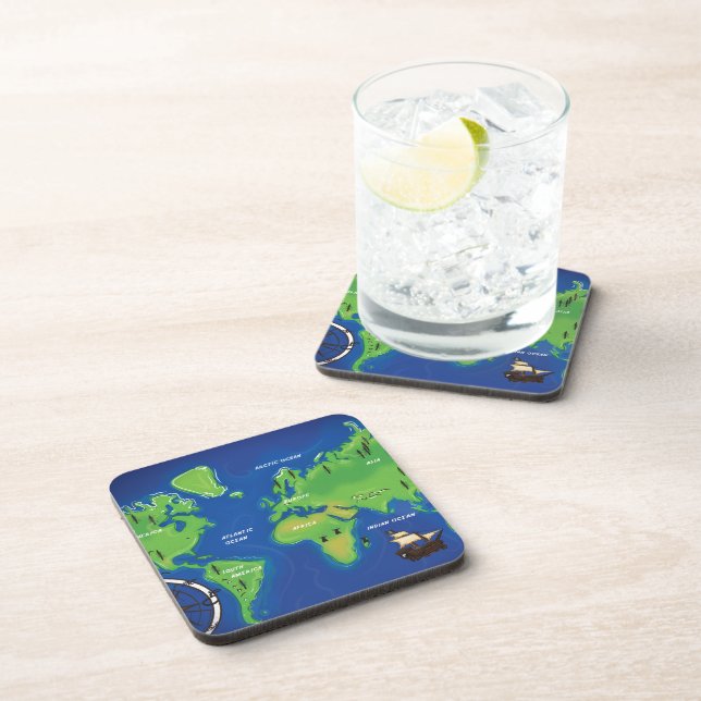 Dessous-de-verre Carte du monde (Côté Droit)