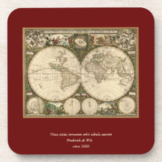 Dessous-de-verre Carte du monde 1660 par Frederick de Wit