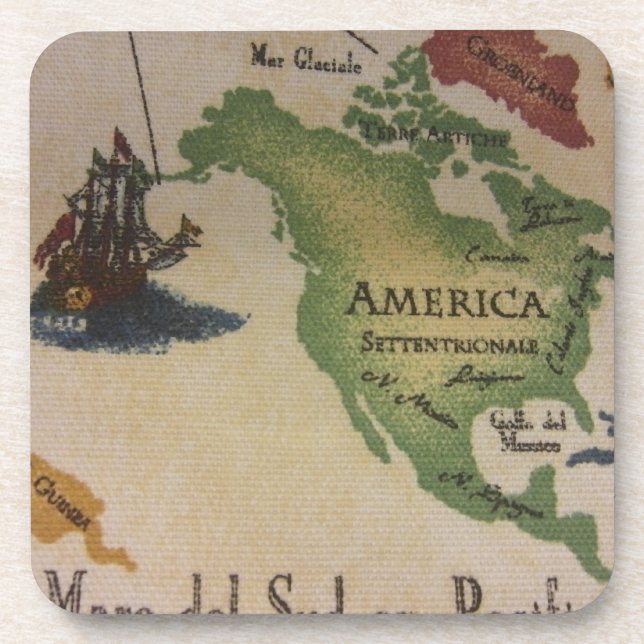 Dessous-de-verre Carte du monde - Amérique (Devant)
