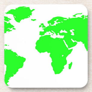 Dessous-de-verre Carte du monde blanc vert