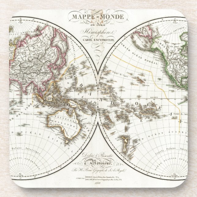 Dessous-de-verre Carte du Paris Atlas (Devant)