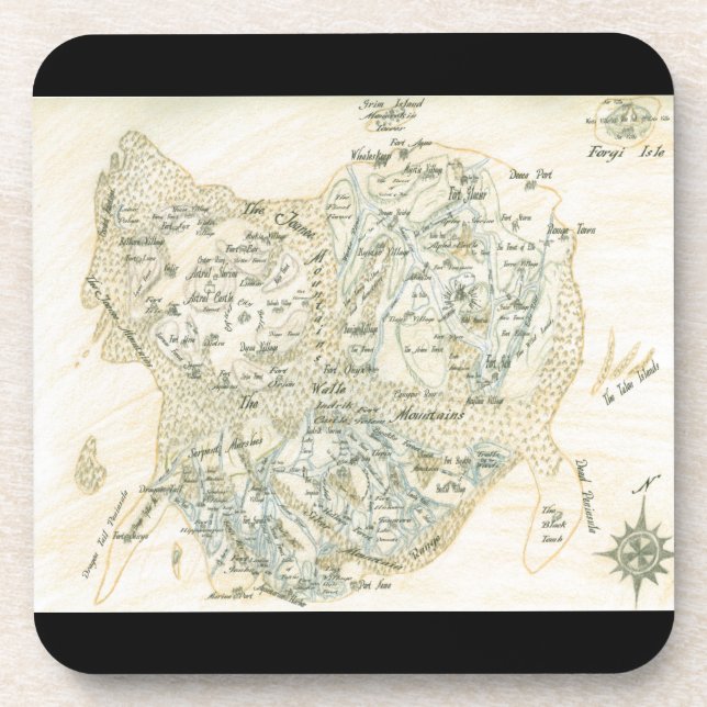 Dessous-de-verre Carte étiquetée de Trino (Devant)