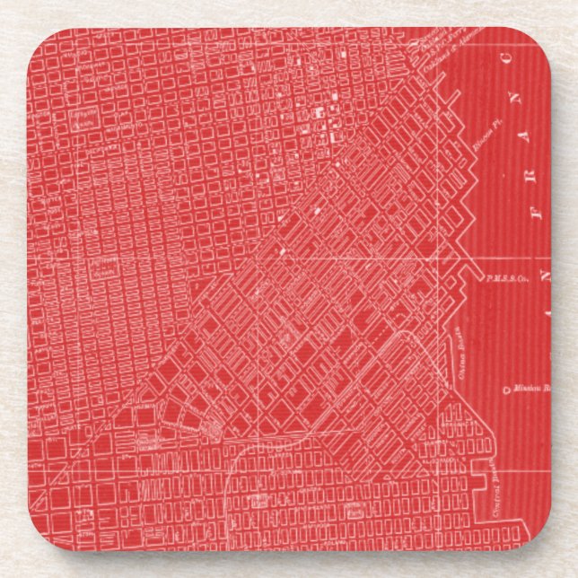 Dessous-de-verre Carte graphique de San Francisco (Devant)