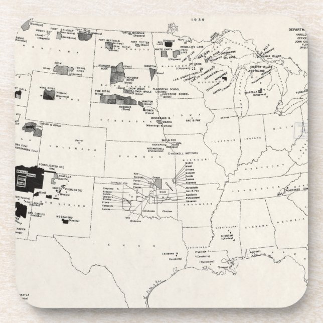 DESSOUS-DE-VERRE CARTE : INDIENS D'AMERIQUE 2 (Devant)