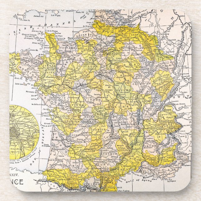 DESSOUS-DE-VERRE CARTE : LA FRANCE (Devant)