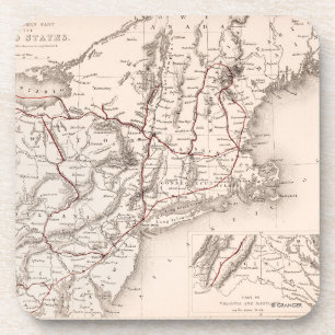 Dessous-de-verre Carte : Les Etats-Unis du nord-est