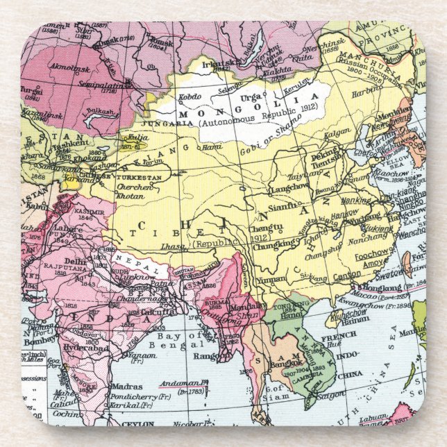 DESSOUS-DE-VERRE CARTE : L'EUROPE EN ASIE (Devant)