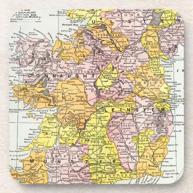Dessous-de-verre CARTE : L'IRLANDE, c1890 (Devant)