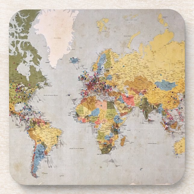 Dessous-de-verre carte mondiale (Devant)