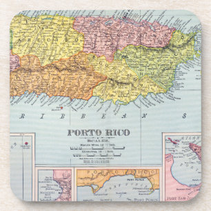 DESSOUS-DE-VERRE CARTE : PORTO RICO, 1900