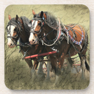 Dessous-de-verre Carte postale Patiné vintage Clydesdale