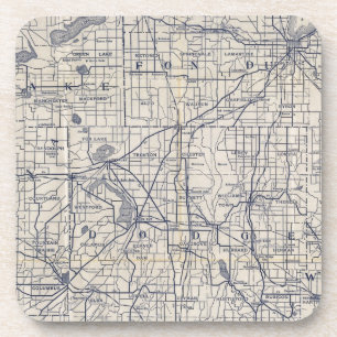 Dessous-de-verre Carte routière cycliste du Wisconsin 4