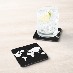 Dessous-de-verre cartes du monde ~ couleur personnalisable