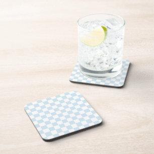 Dessous-de-verre Carton bleu pastel et blanc