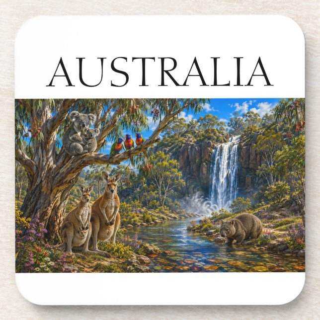 Dessous-de-verre Cascade de Wombat Kangaroo (Devant)