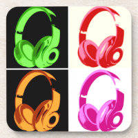 Casque de quatre couleurs Pop Art Tête Téléphone