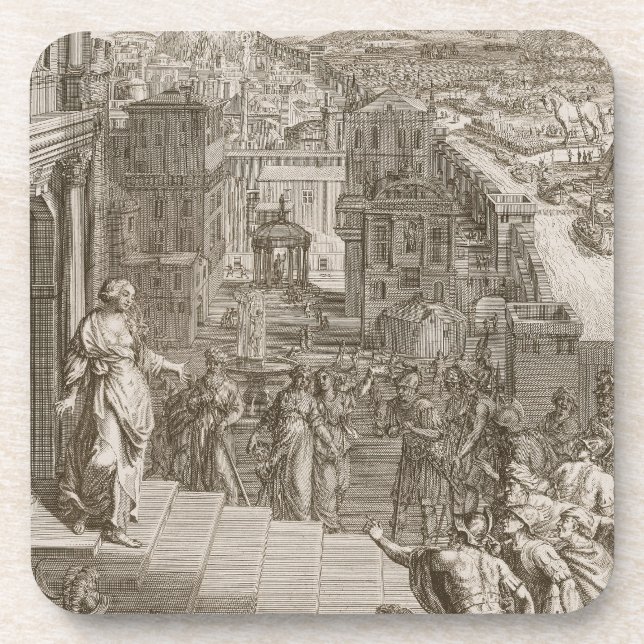 Dessous-de-verre Cassandra prévoit les Trojan leur destin et est (Devant)