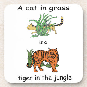 Dessous-de-verre Cat in Grass est un tigre dans la jungle
