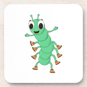 Dessous-de-verre Caterpillar verte