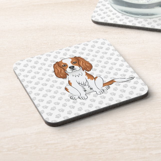 Dessous-de-verre Cavalier King Charles Spaniel & Pattes de Blenheim (Côté gauche)