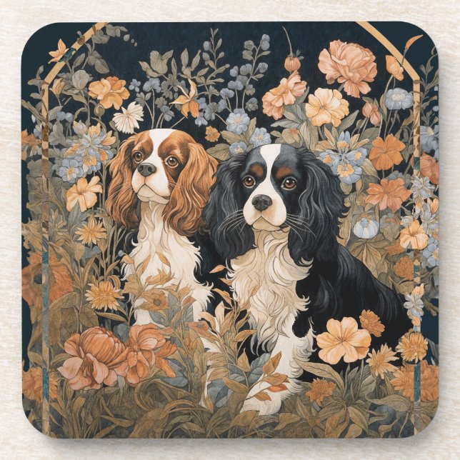 Dessous-de-verre Cavalier King Charles Spaniels Tapisserie Style (Devant)