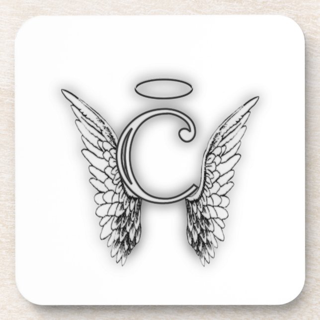 Dessous-de-verre Ce dernier initial de l'alphabet C d'ange s'envole (Devant)