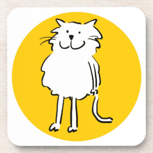 Dessous-de-verre Ce dessin animé de chat. Le chat est debout.