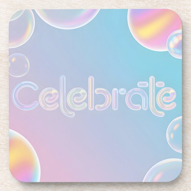 Dessous-de-verre Célébration holographique : Typographie "Célébrer" (Devant)