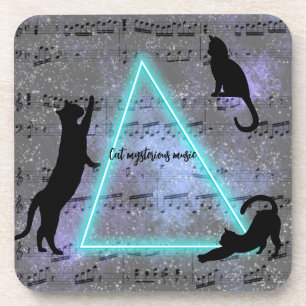 Dessous-de-verre Céleste Trois Chats Noirs Aimants À La Musique