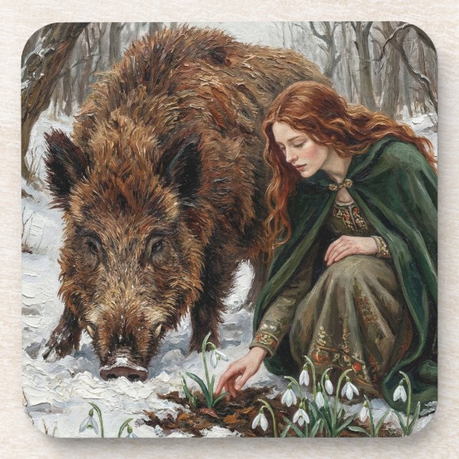 Dessous-de-verre Celtic Goddess & Wild Boar (Devant)