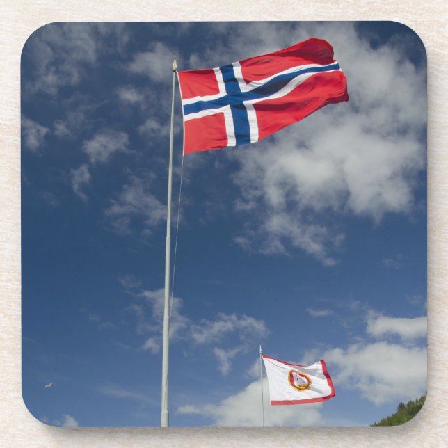 Dessous-de-verre Centre-ville du port historique de Bergen avec dra (Devant)