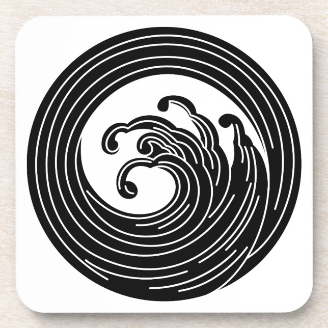 Dessous-de-verre Cercle d'onde en spirale (Devant)