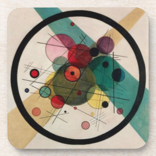 Dessous-de-verre Cercles Abstraits Kandinsky dans un cercle