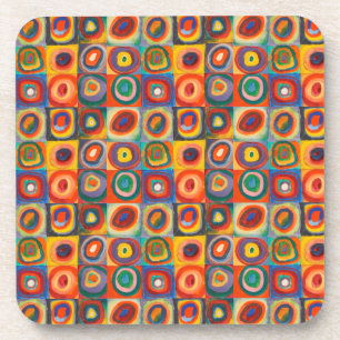 Dessous-de-verre Cercles concentrés Carré de Kandinsky