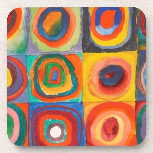 Dessous-de-verre Cercles concentrés Carré de Kandinsky (Devant)