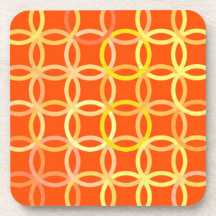 Dessous-de-verre Cercles Modernes du Milieu du Siècle, orange manda