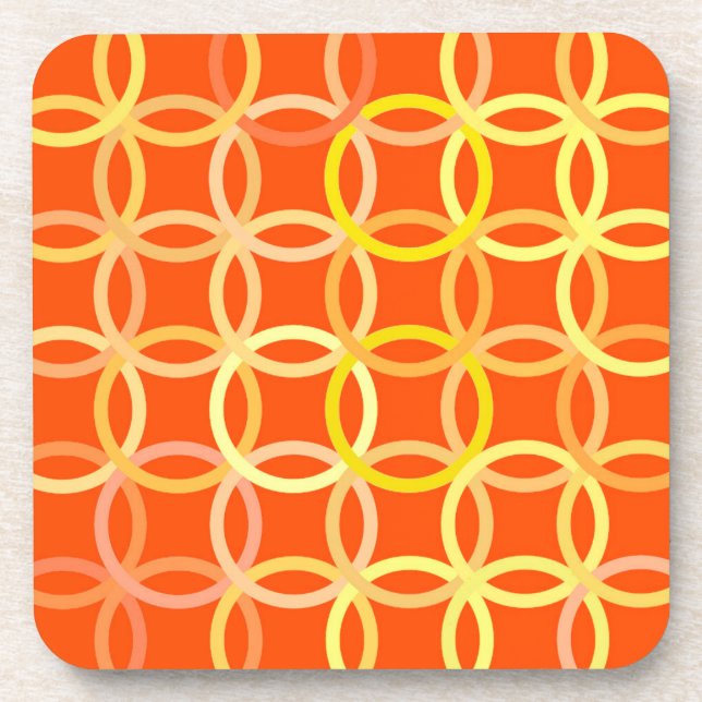 Dessous-de-verre Cercles Modernes du Milieu du Siècle, orange manda (Devant)