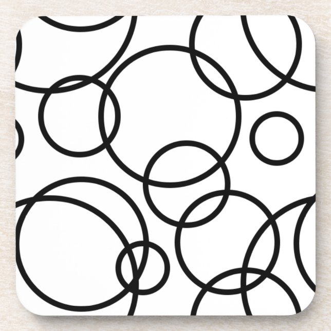 Dessous-de-verre Cercles Noirs Et Blancs (Devant)