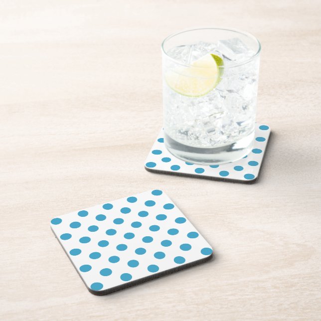 Dessous-de-verre Cercles Pois bleu paon (Côté Droit)
